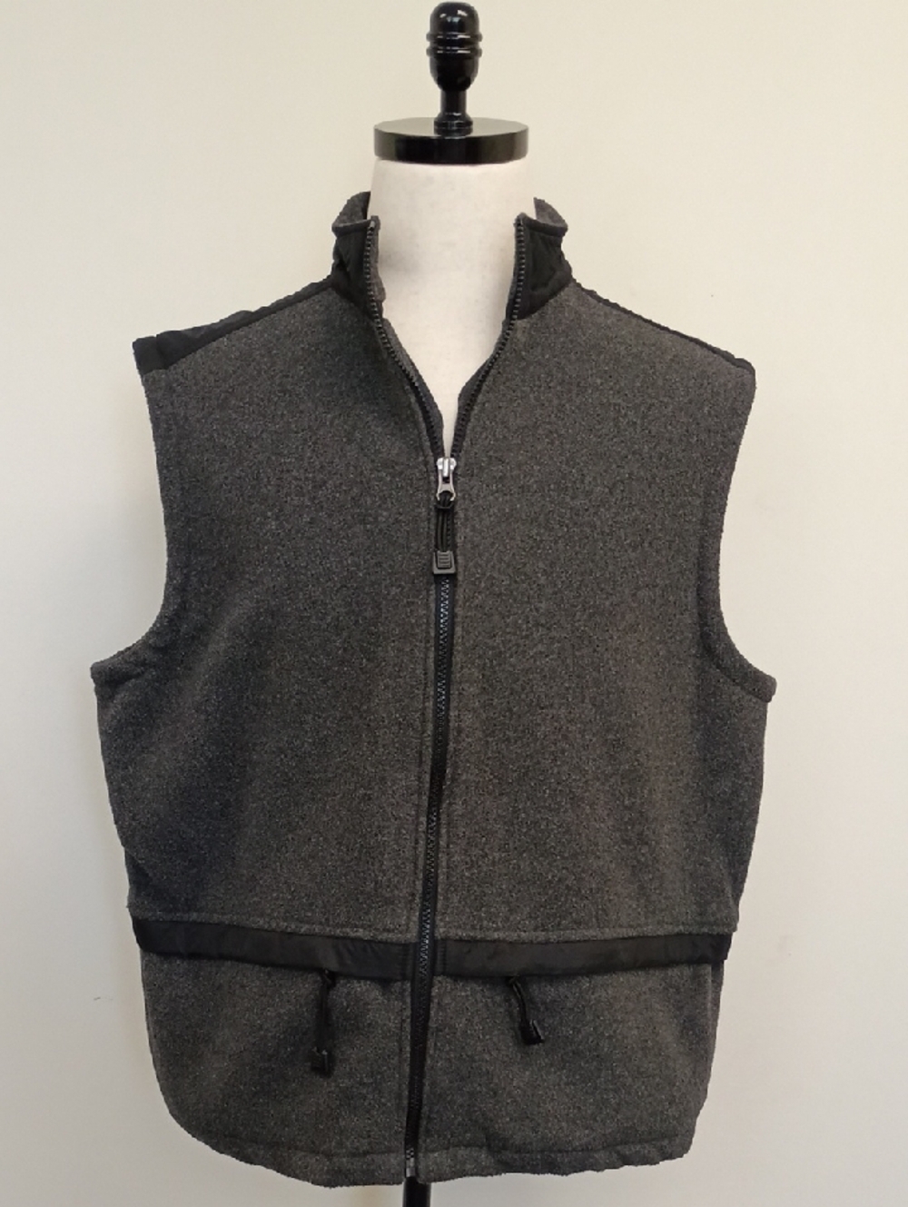 ProActive Men Heather Grey Full Zip Up Hidden Pocket Durable Outdoor Vest, sz LG